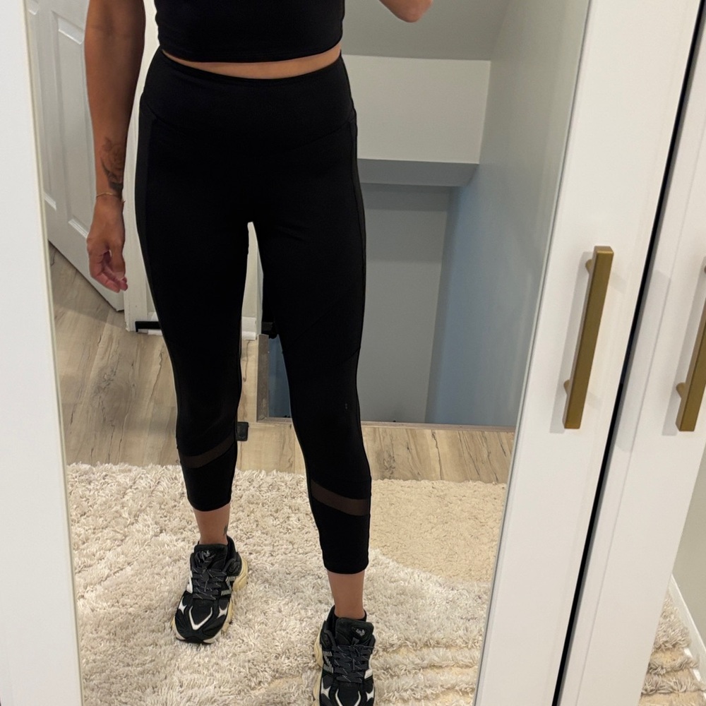 Victoria's Secret black Ultimate Leggings-sheer accent- 3/4 leggings